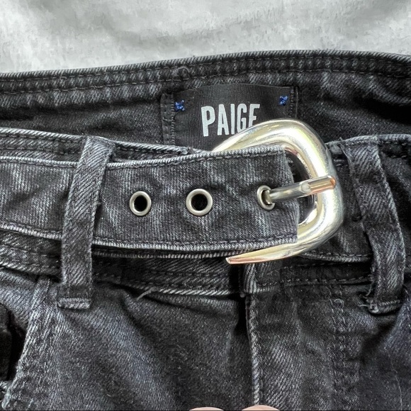 Paige HOXTON RIOT HIGH-RISE BELTED SKINNY ANKLE PEG JEANS - size 24/00 - Picture 5 of 12